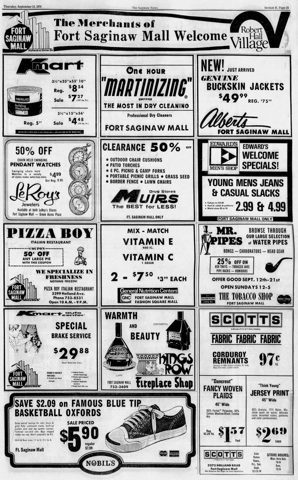 Fort Saginaw Mall - Sep 12 1974 Article (newer photo)